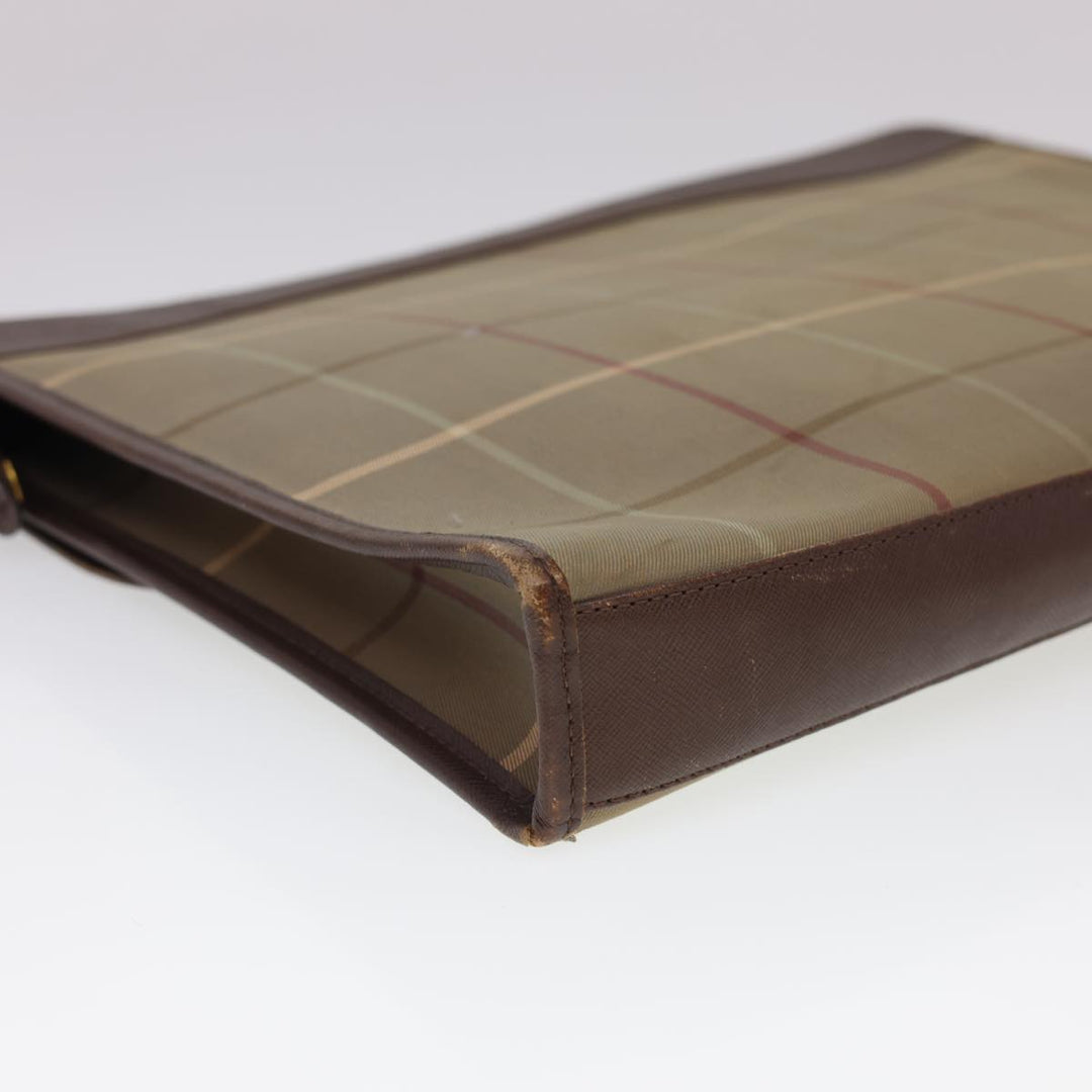 BurberrySs Nova Check Clutch Bag Nylon Beige Auth bs4852
