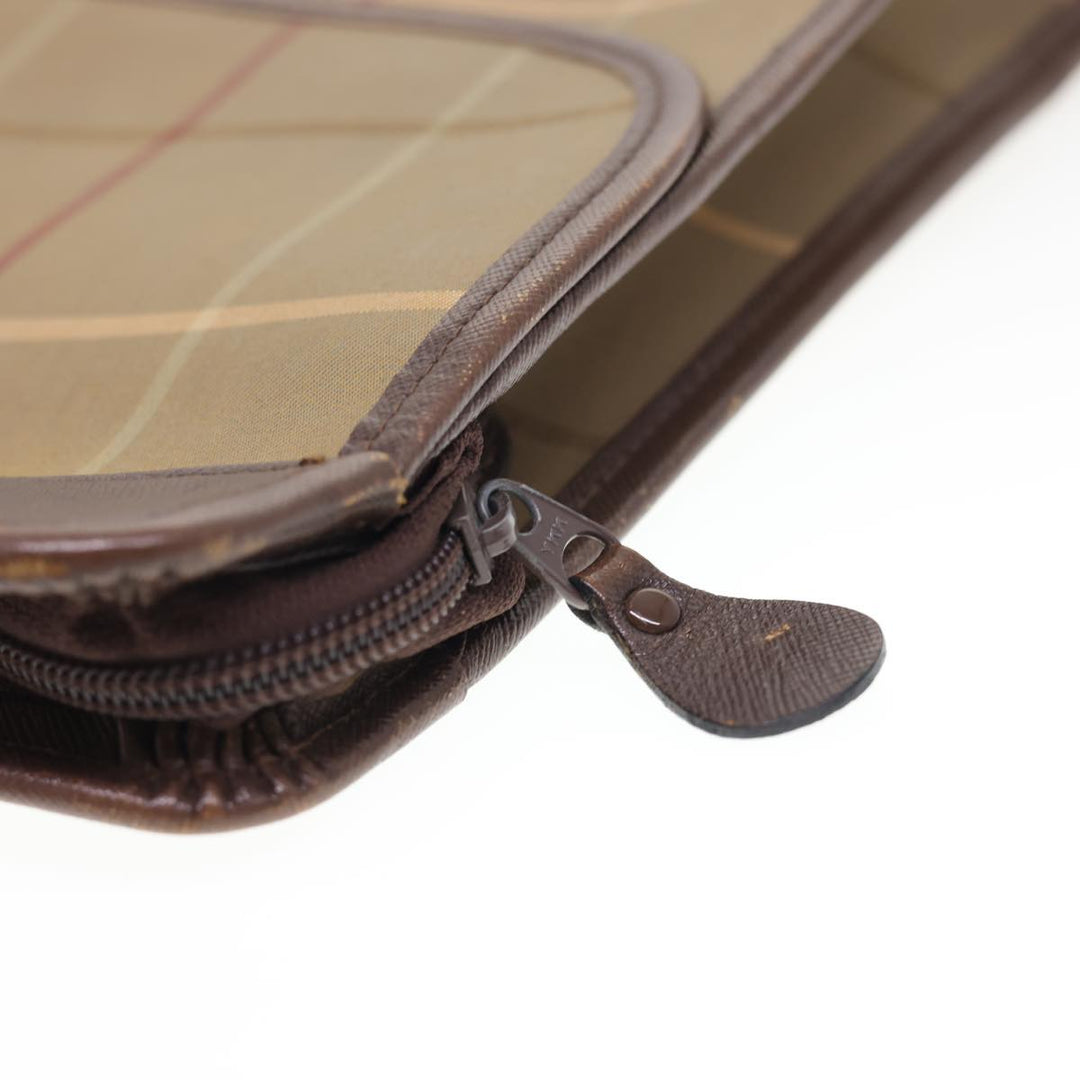 BurberrySs Nova Check Clutch Bag Nylon Beige Auth bs4852