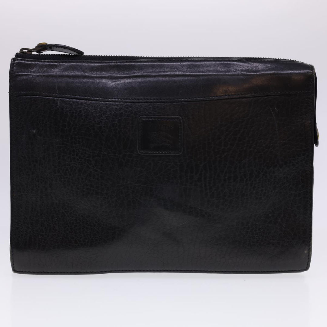 BurberrySs Clutch Bag Leather 2Set Brown Black Auth bs4863