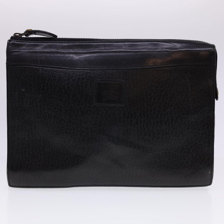 BurberrySs Clutch Bag Leather 2Set Brown Black Auth bs4863