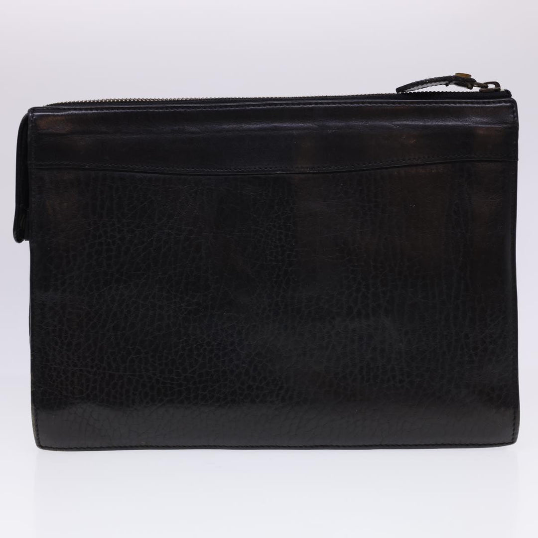 BurberrySs Clutch Bag Leather 2Set Brown Black Auth bs4863