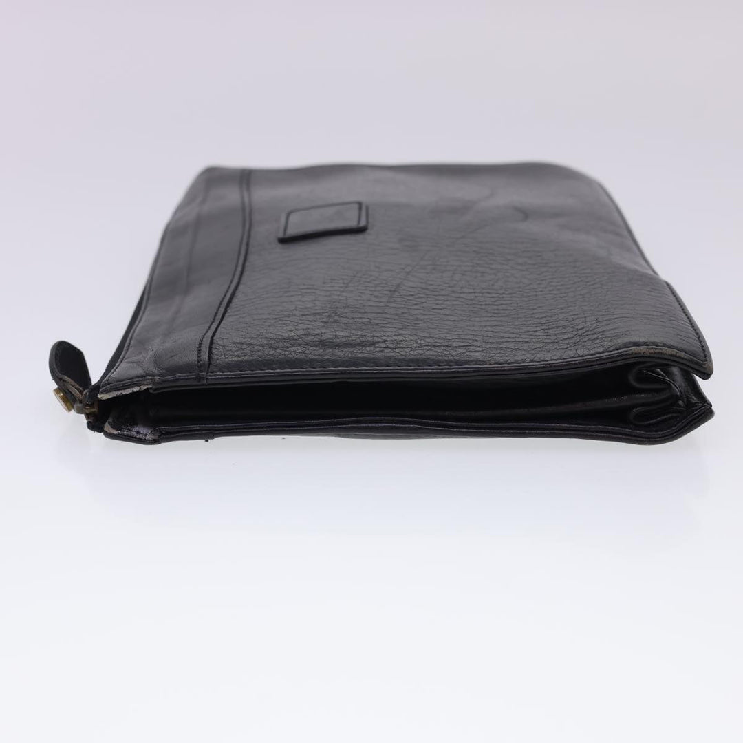 BurberrySs Clutch Bag Leather 2Set Brown Black Auth bs4863