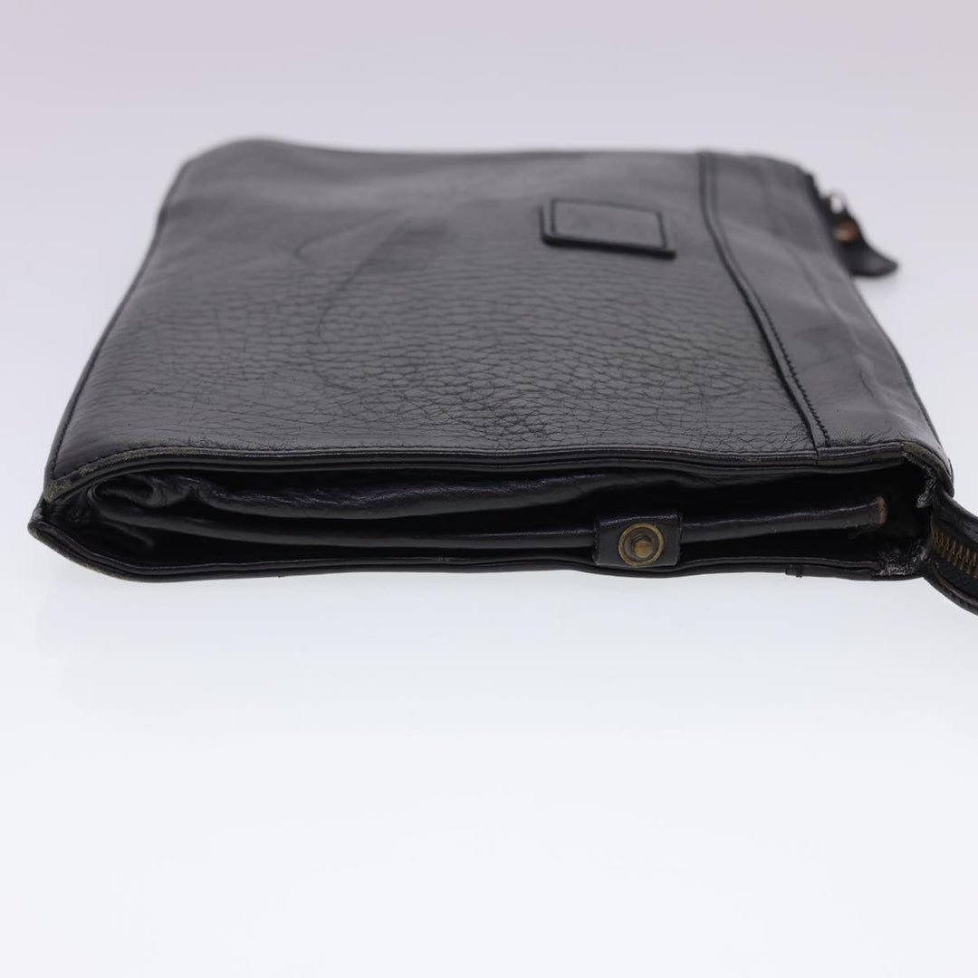 BurberrySs Clutch Bag Leather 2Set Brown Black Auth bs4863