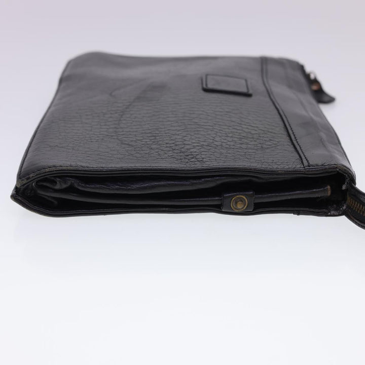 BurberrySs Clutch Bag Leather 2Set Brown Black Auth bs4863
