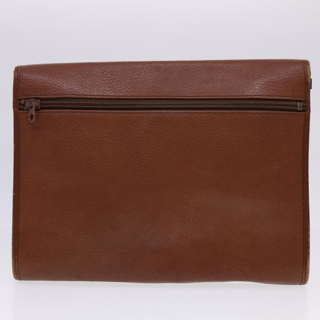 BurberrySs Clutch Bag Leather 2Set Brown Black Auth bs4863