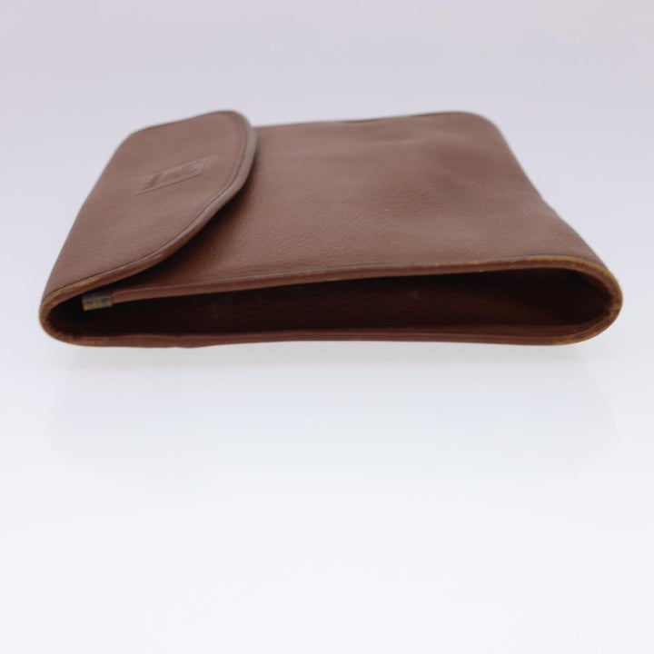 BurberrySs Clutch Bag Leather 2Set Brown Black Auth bs4863