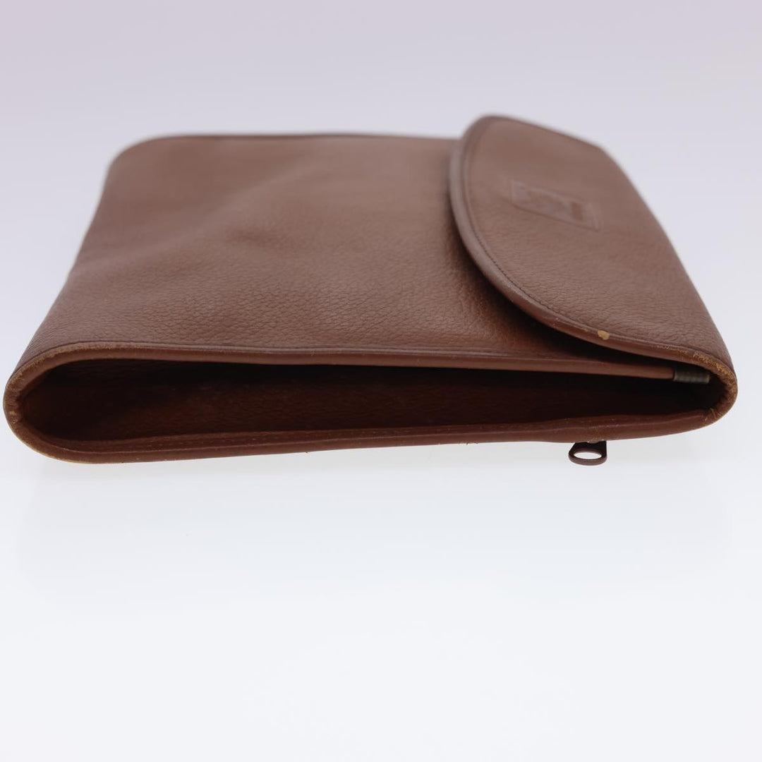 BurberrySs Clutch Bag Leather 2Set Brown Black Auth bs4863