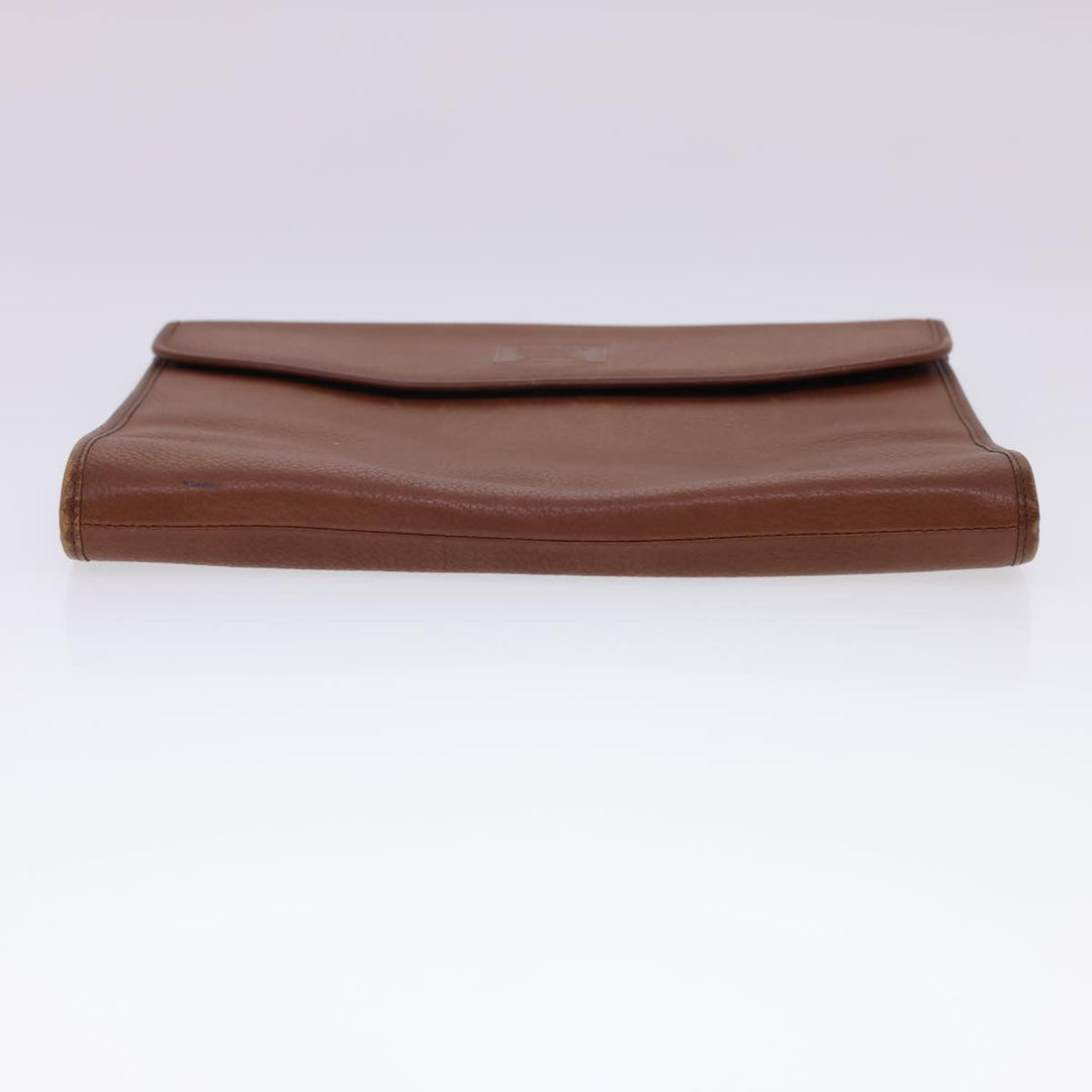 BurberrySs Clutch Bag Leather 2Set Brown Black Auth bs4863