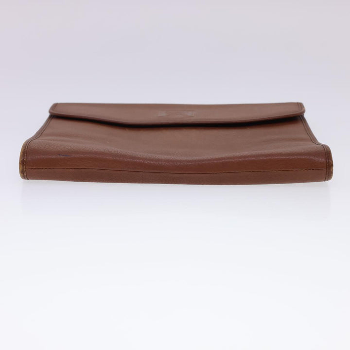 BurberrySs Clutch Bag Leather 2Set Brown Black Auth bs4863