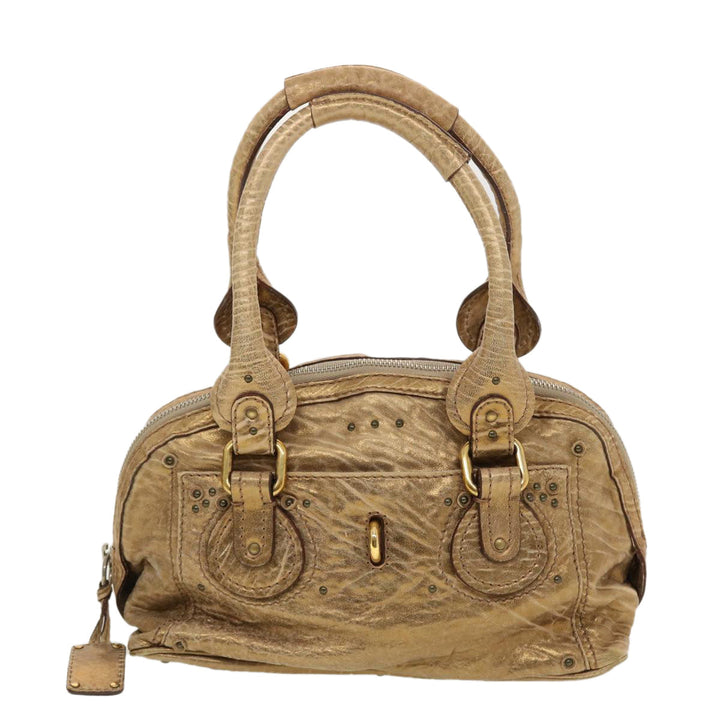 Chloe Hand Bag Leather 2Set Beige Bronze black bs4905