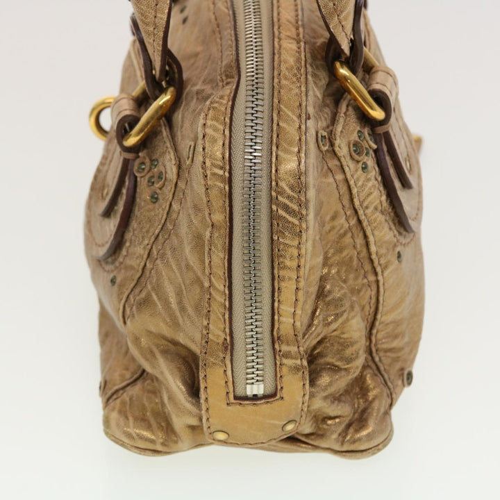 Chloe Hand Bag Leather 2Set Beige Bronze black bs4905