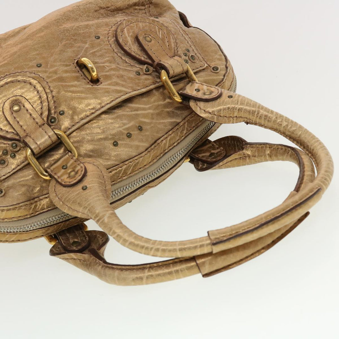 Chloe Hand Bag Leather 2Set Beige Bronze black bs4905