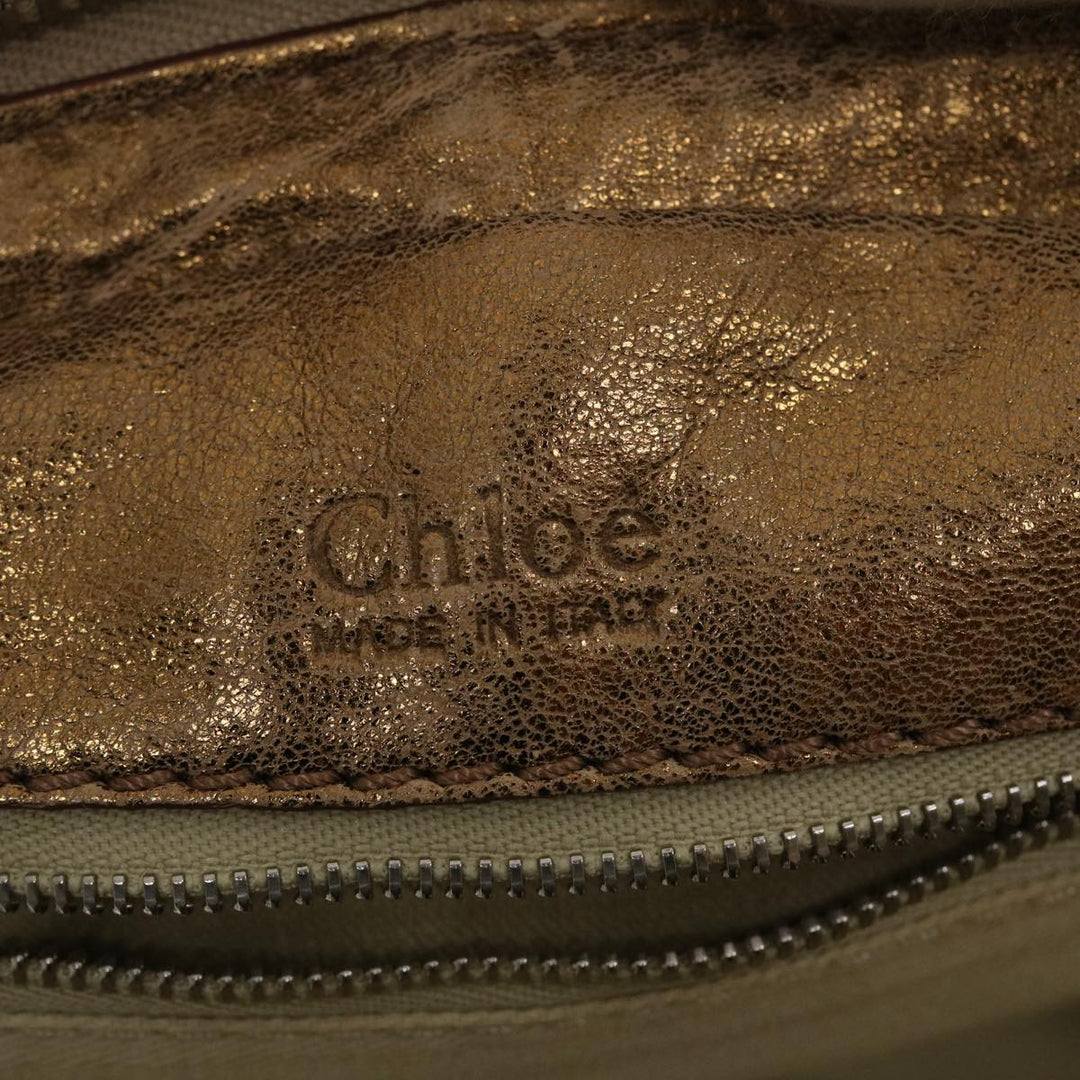 Chloe Hand Bag Leather 2Set Beige Bronze black bs4905