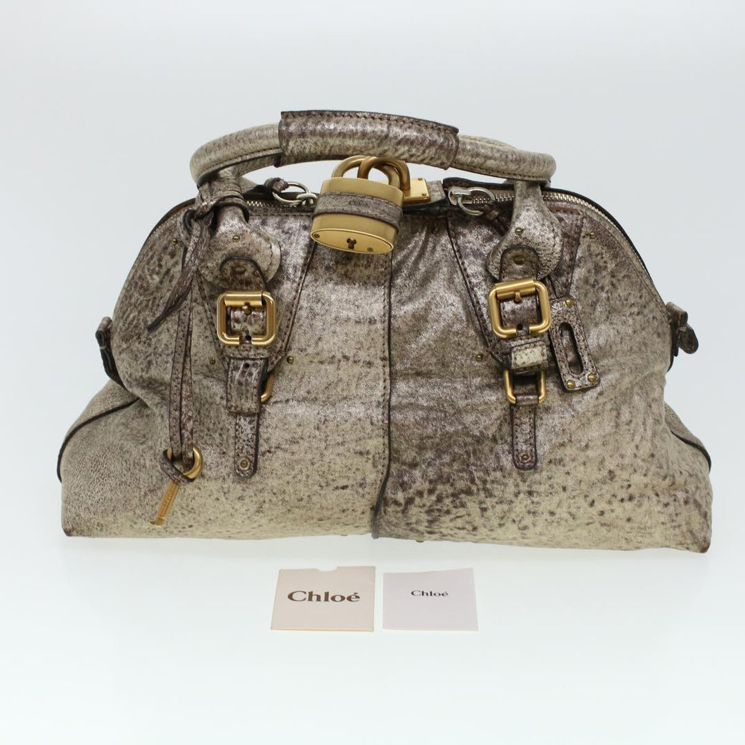 Chloe Shoulder Bag Leather Silver 04-07-53-2 bs5080