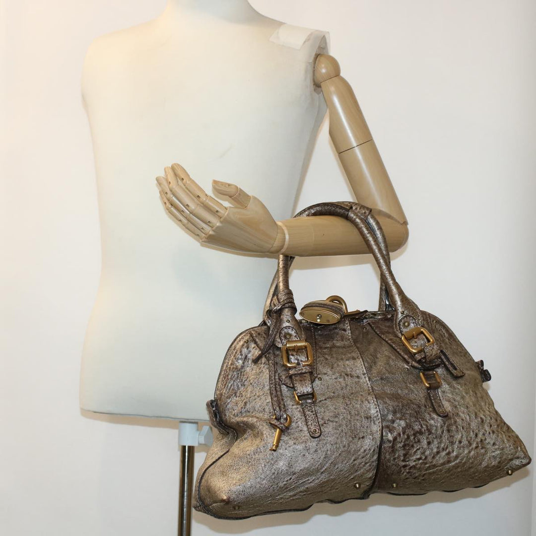 Chloe Shoulder Bag Leather Silver 04-07-53-2 bs5080