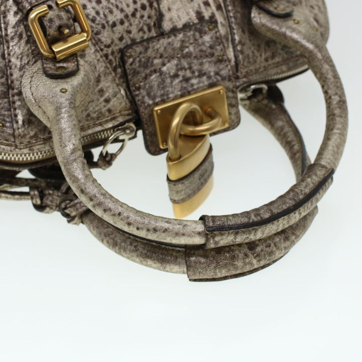 Chloe Shoulder Bag Leather Silver 04-07-53-2 bs5080