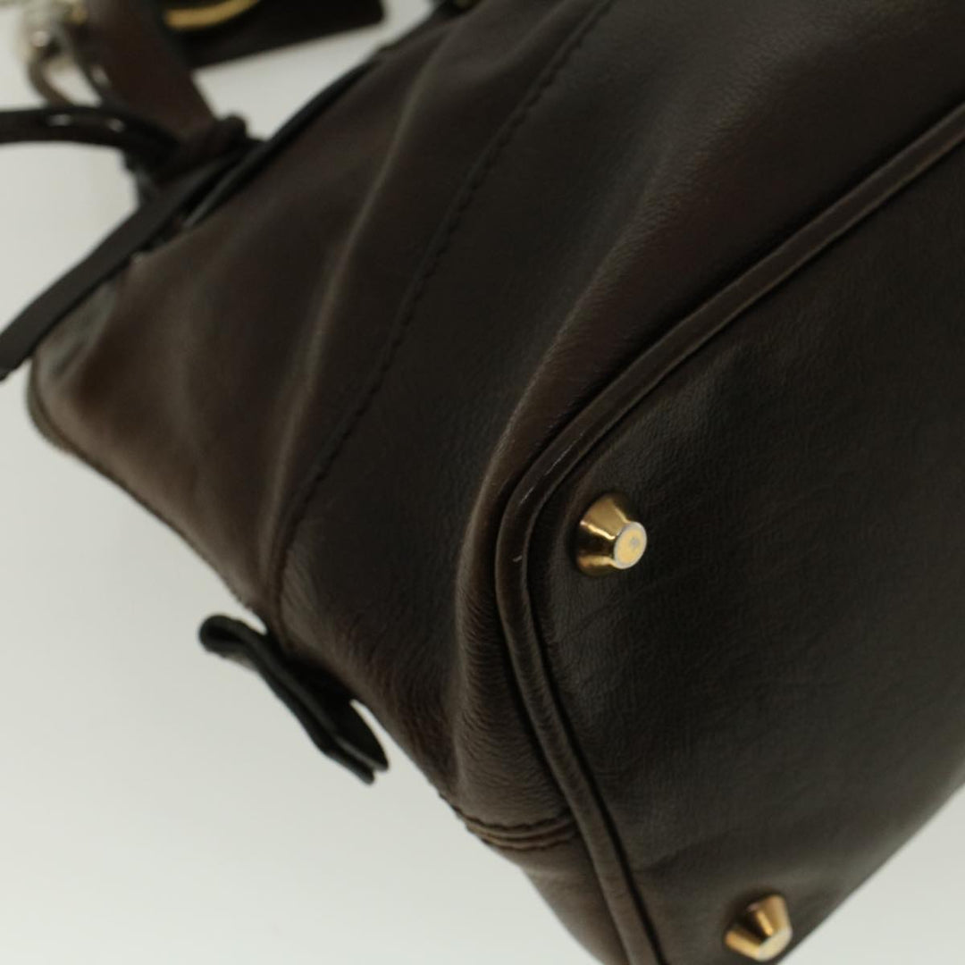 Chloe Hand Bag Leather Brown 01-08-51-5267 bs5116