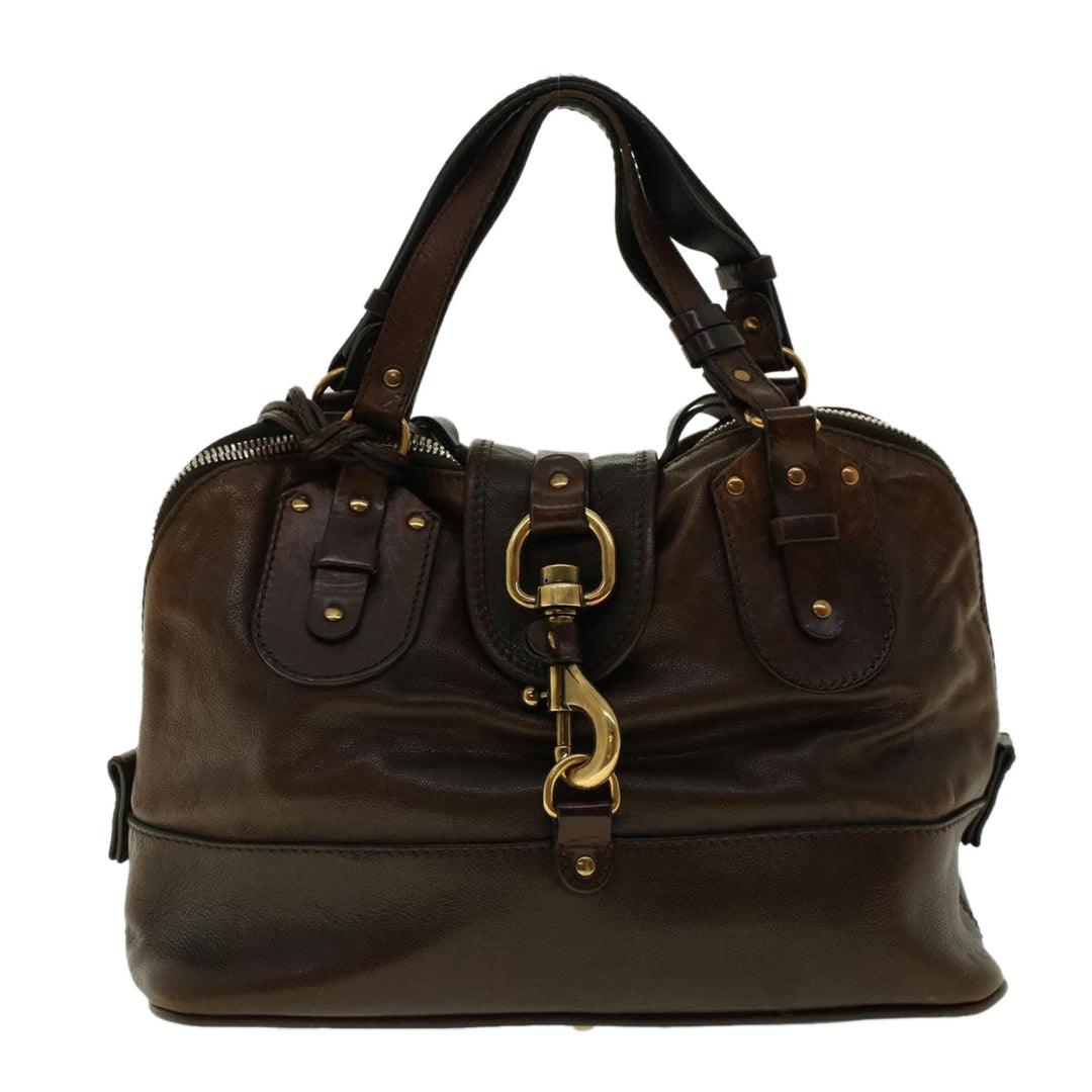 Chloe Hand Bag Leather Brown 01-08-51-5267 bs5116