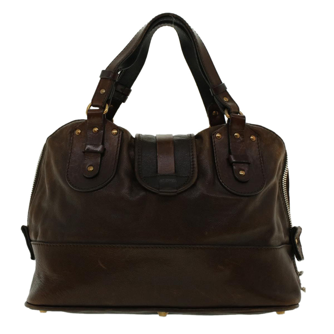 Chloe Hand Bag Leather Brown 01-08-51-5267 bs5116