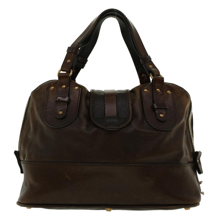 Chloe Hand Bag Leather Brown 01-08-51-5267 bs5116