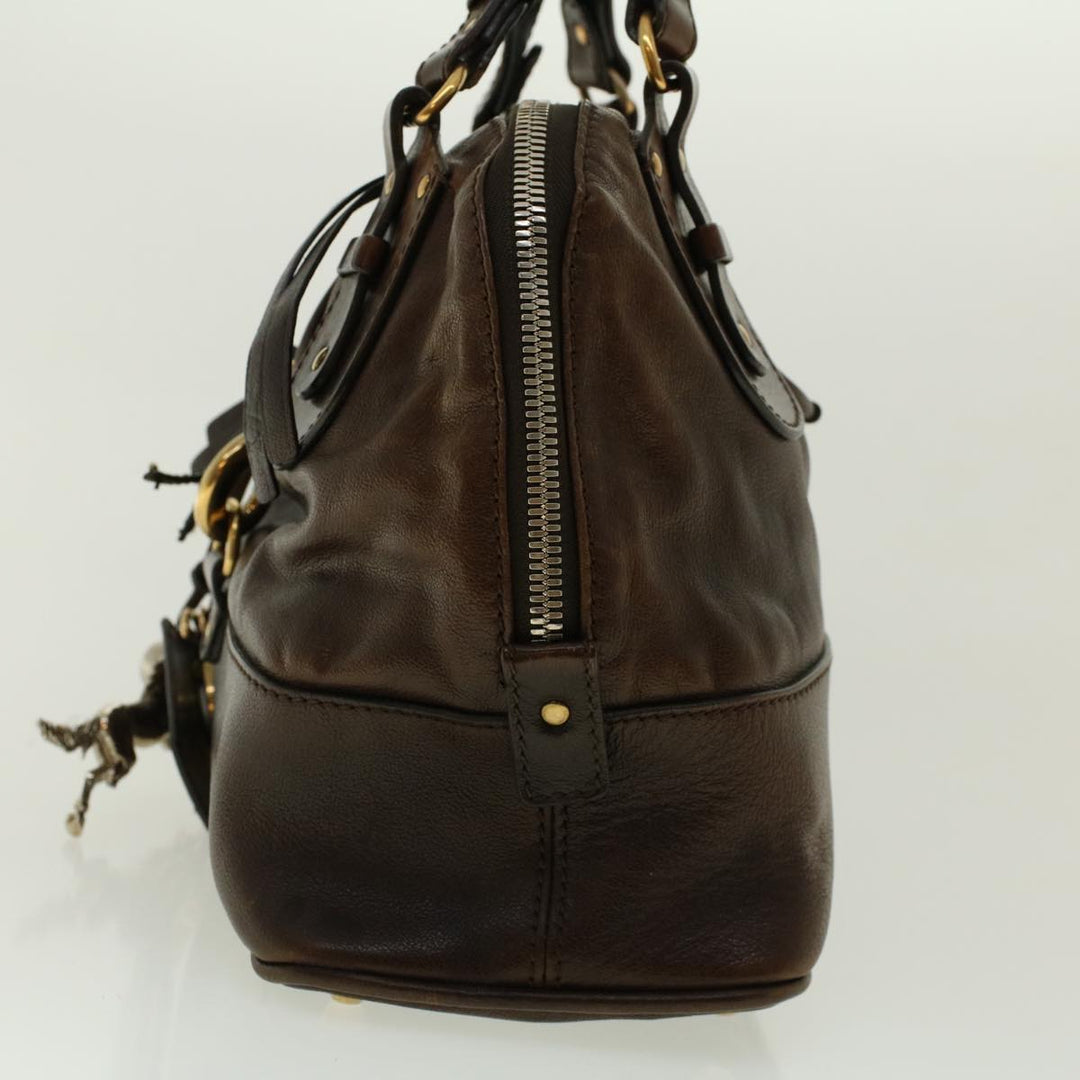Chloe Hand Bag Leather Brown 01-08-51-5267 bs5116