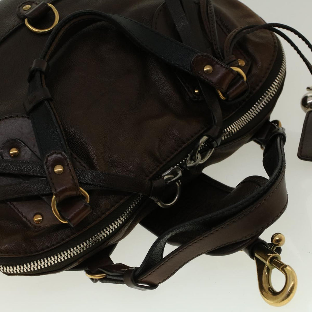 Chloe Hand Bag Leather Brown 01-08-51-5267 bs5116
