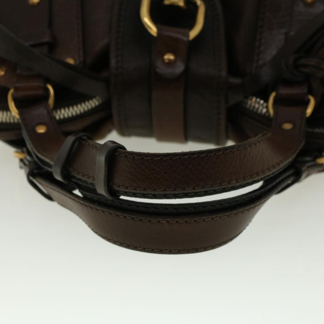 Chloe Hand Bag Leather Brown 01-08-51-5267 bs5116
