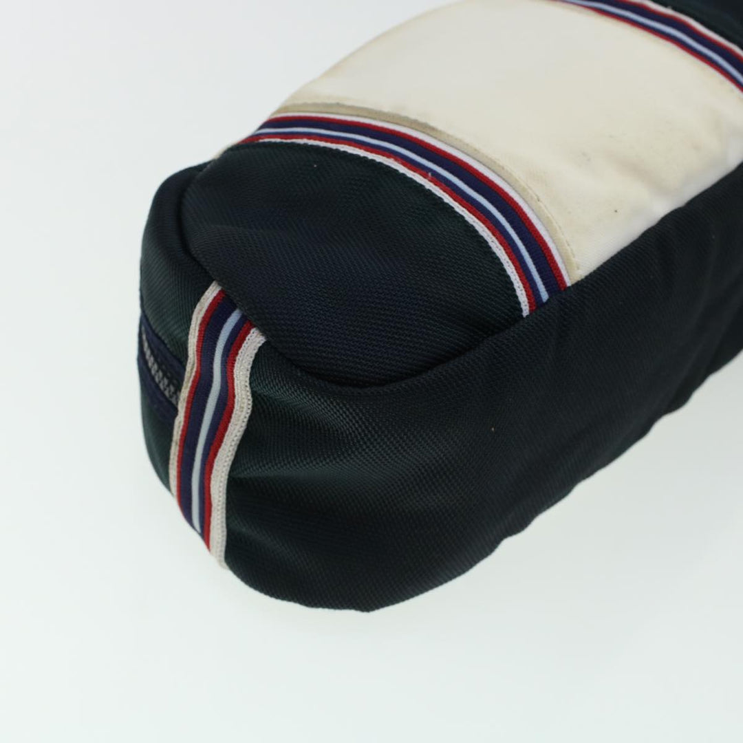 Top Quality Chanel Clutch Bag Canvas White Navy CC Auth bs5370