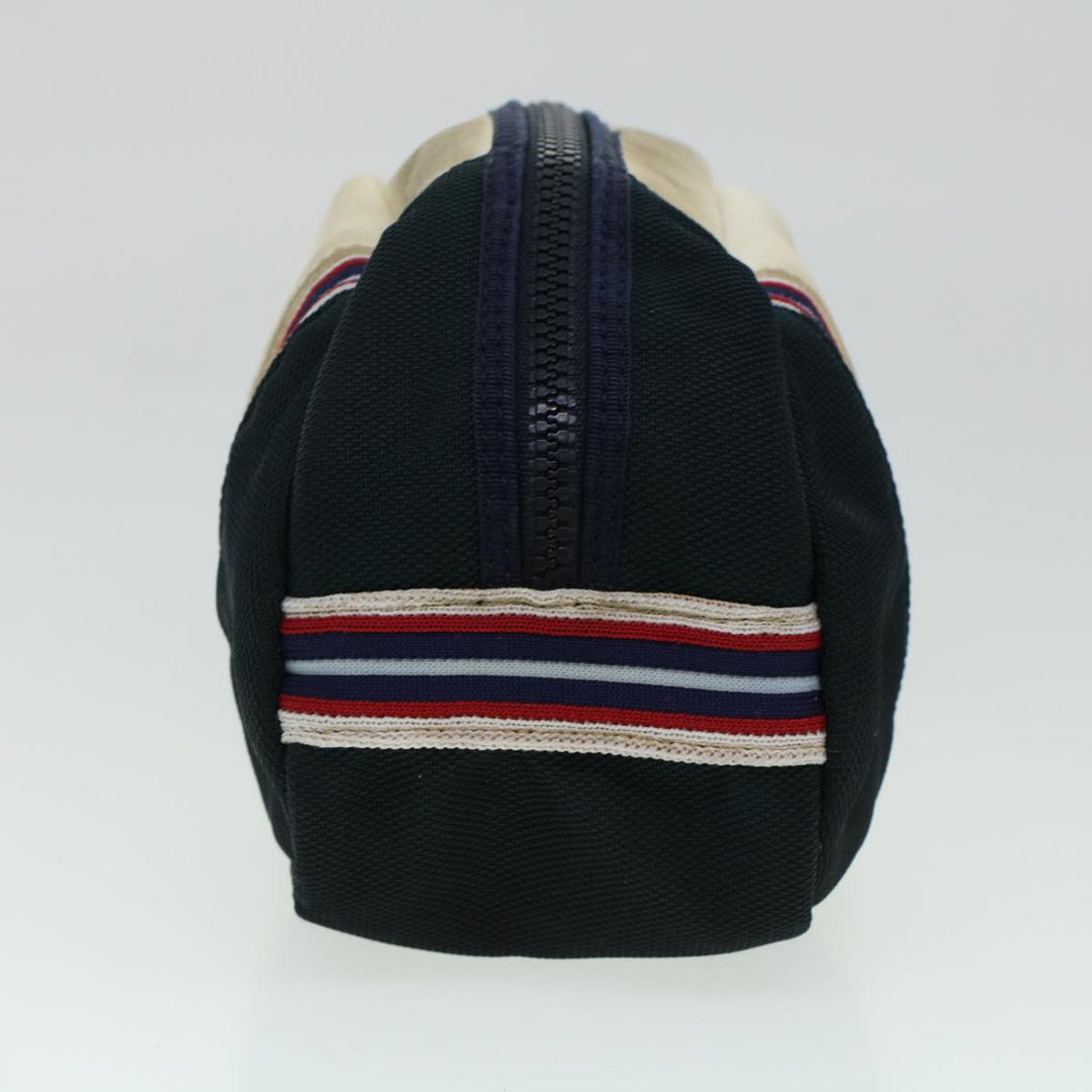 Top Quality Chanel Clutch Bag Canvas White Navy CC Auth bs5370