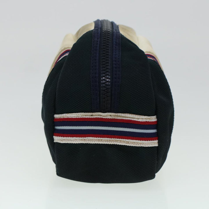 Top Quality Chanel Clutch Bag Canvas White Navy CC Auth bs5370