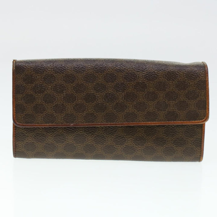 Celine Macadam Canvas Wallet PVC Leather 3Set Brown Black  5381