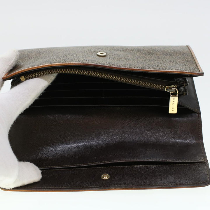 Celine Macadam Canvas Wallet PVC Leather 3Set Brown Black  5381