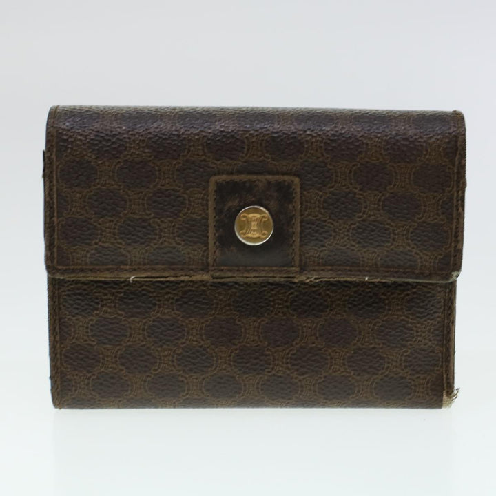 Celine Macadam Canvas Wallet PVC Leather 3Set Brown Black  5381