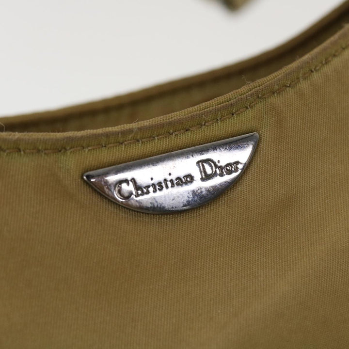 CHRISTIAN Top quality Dior Shoulder Bag Nylon Khaki Auth bs5617
