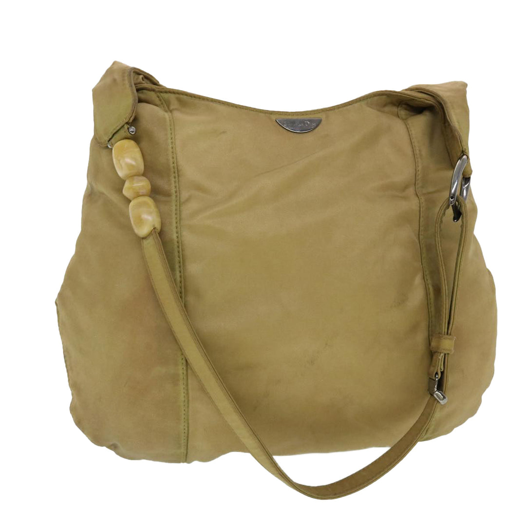 CHRISTIAN Top quality Dior Shoulder Bag Nylon Khaki Auth bs5617