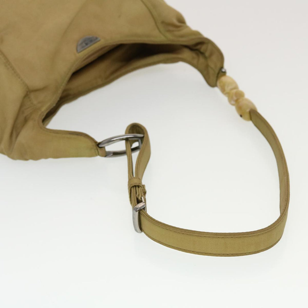 CHRISTIAN Top quality Dior Shoulder Bag Nylon Khaki Auth bs5617