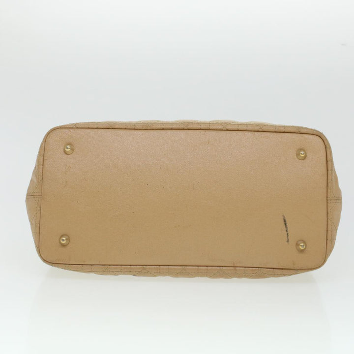 CHRISTIAN Top quality Dior Lady Top quality Dior Canage Tote Bag Coated Canvas Beige Auth bs5870