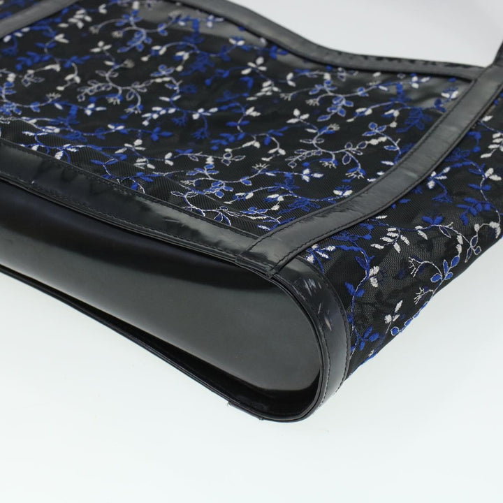 Chloe Mesh Floral Tote Bag Nylon Black bs5942