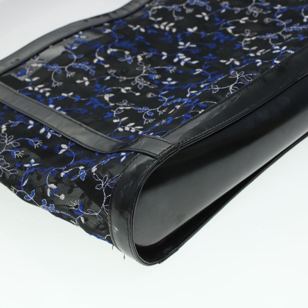 Chloe Mesh Floral Tote Bag Nylon Black bs5942