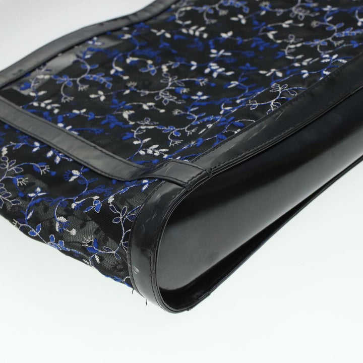 Chloe Mesh Floral Tote Bag Nylon Black bs5942