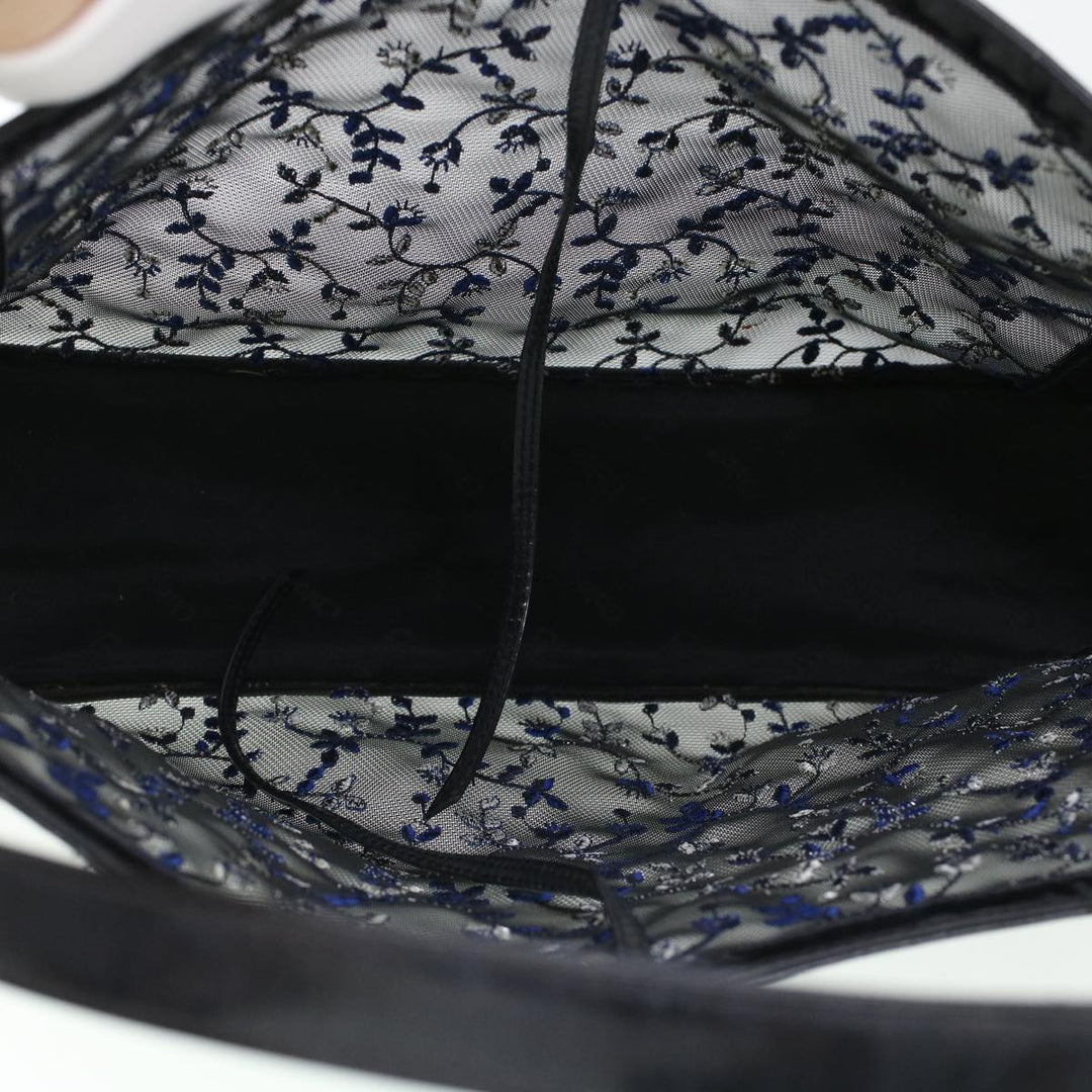 Chloe Mesh Floral Tote Bag Nylon Black bs5942