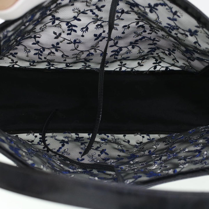 Chloe Mesh Floral Tote Bag Nylon Black bs5942