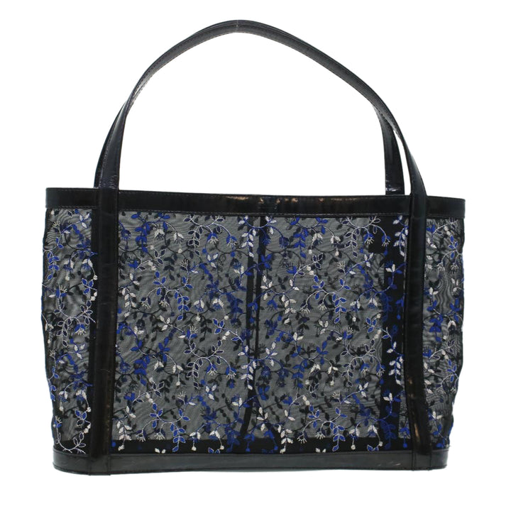 Chloe Mesh Floral Tote Bag Nylon Black bs5942