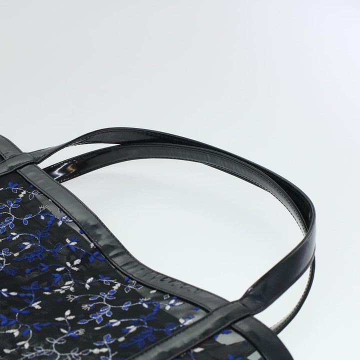 Chloe Mesh Floral Tote Bag Nylon Black bs5942