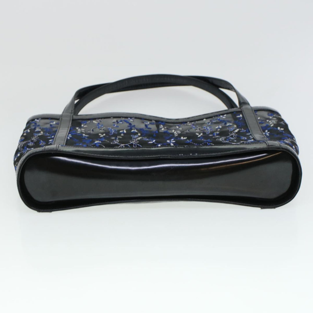 Chloe Mesh Floral Tote Bag Nylon Black bs5942