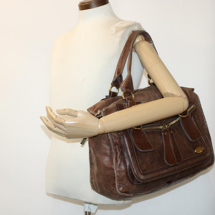 Chloe Tote Bag Leather Brown bs5947