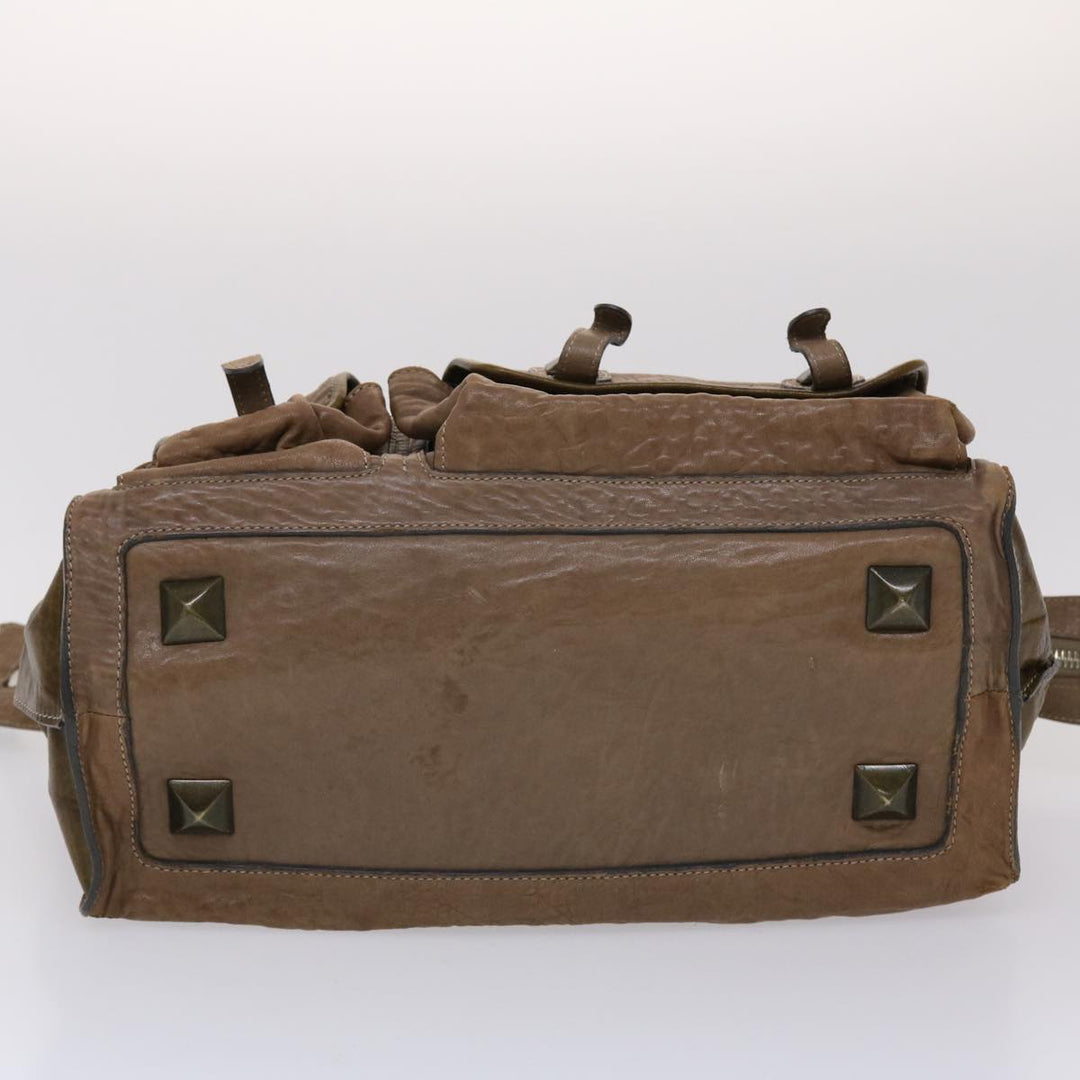 Chloe Elvir Hand Bag Leather Brown bs6052