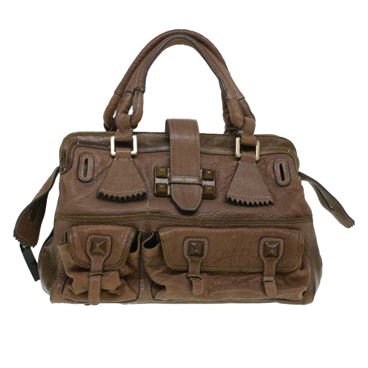 Chloe Elvir Hand Bag Leather Brown bs6052
