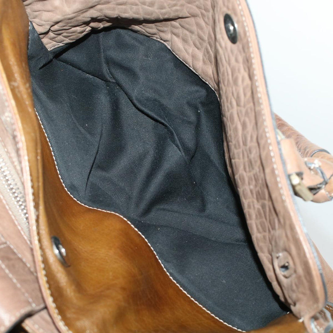 Chloe Elvir Hand Bag Leather Brown bs6052