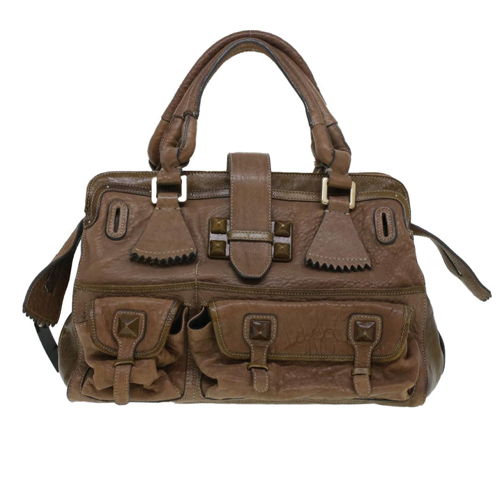 Chloe Elvir Hand Bag Leather Brown bs6052